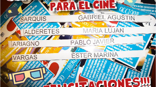Ganadores de las entradas para el cine